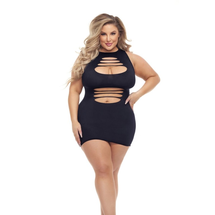 Kleid Pink Lipstick Schwarz (Queen size)