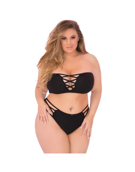 Ensemble de Lingerie Pink Lipstick Noir (L)