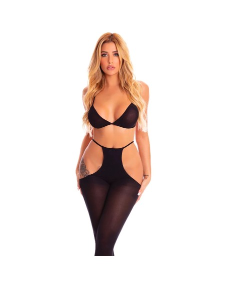 Ensemble de Lingerie Pink Lipstick Noir (Taille unique)