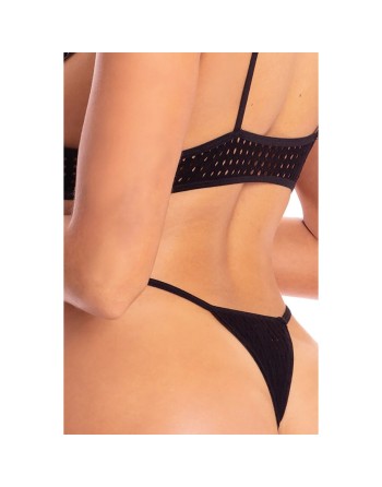 Ensemble de Lingerie Pink Lipstick Noir (Taille unique)