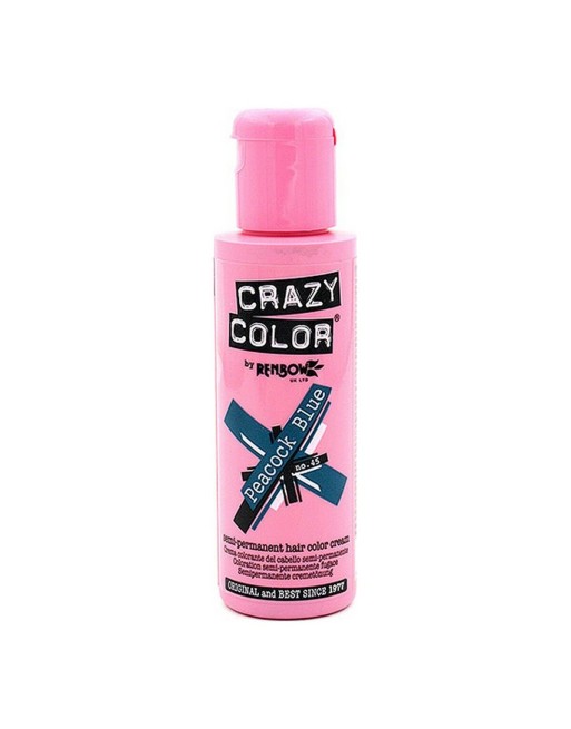 Halvpermanent farvning Peacock Blue Crazy Color Nº 45 (100 ml)