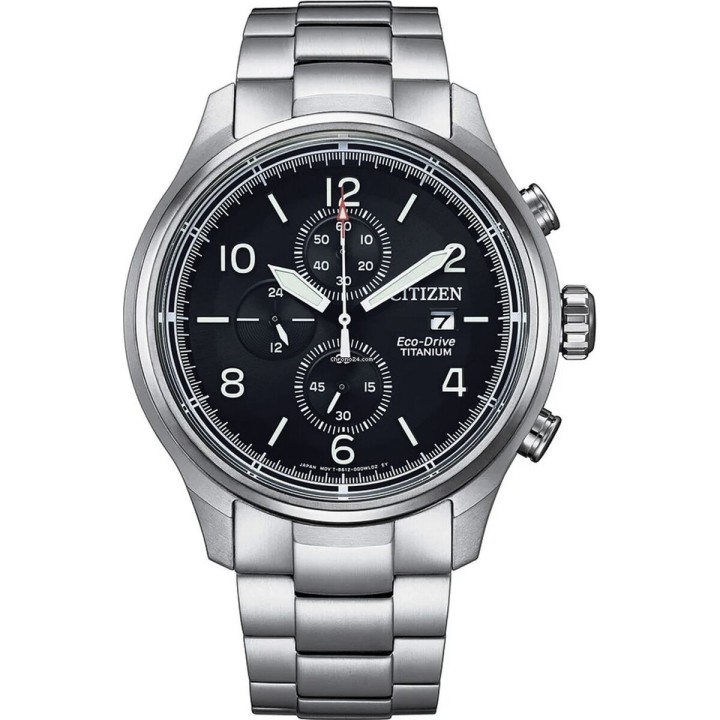 Orologio Uomo Citizen SUPER TITANIO 0810 ECO DRIVE Bianco Nero Argentato (Ø 44 mm)