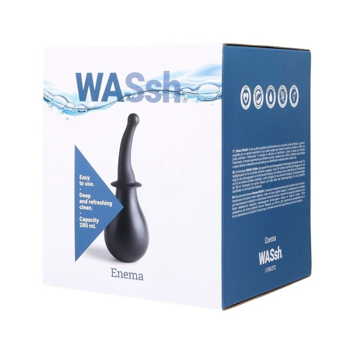 Lavativa Con Tapón Anal Expandible Virgite Negro 280 ml