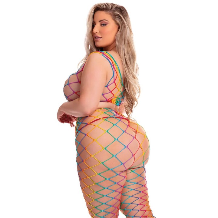 Bodystocking Pink Lipstick Bunt (XL)