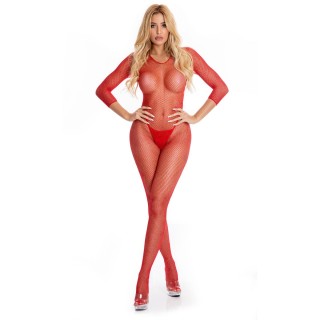 Bodystocking Pink Lipstick Rot (S/M)