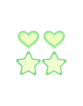 Protège-mamelons Peekaboo Vert Taille unique Coeurs Etoiles