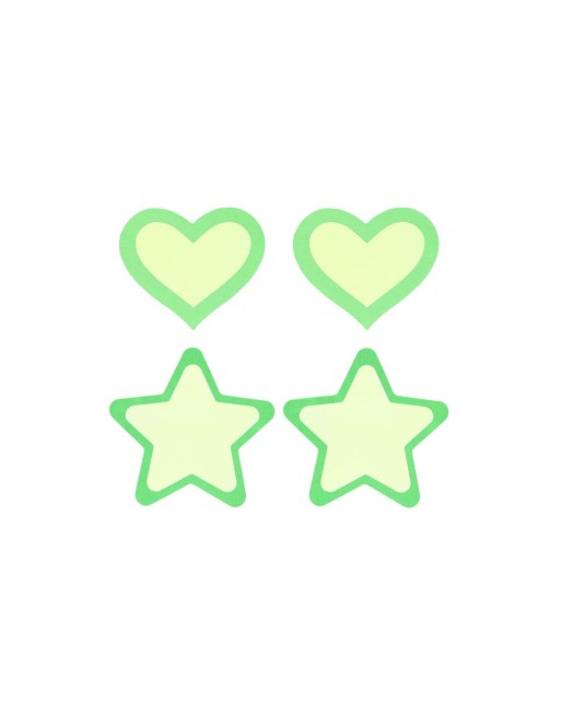 Protège-mamelons Peekaboo Vert Taille unique Coeurs Etoiles