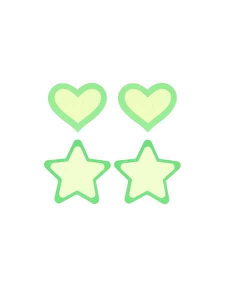 Protège-mamelons Peekaboo Vert Taille unique Coeurs Etoiles