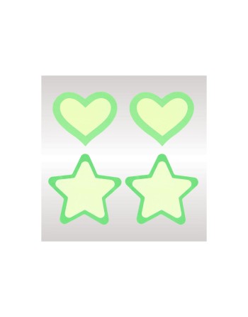 Protège-mamelons Peekaboo Vert Taille unique Coeurs Etoiles