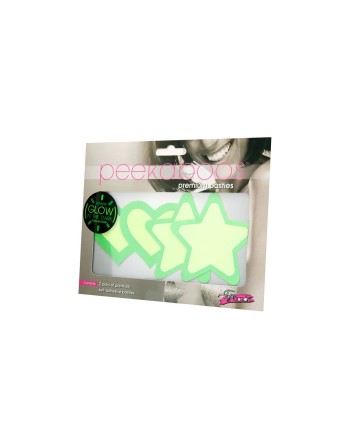 Nippel-Pads Peekaboo grün Einheitsgröße Herzen Sterne