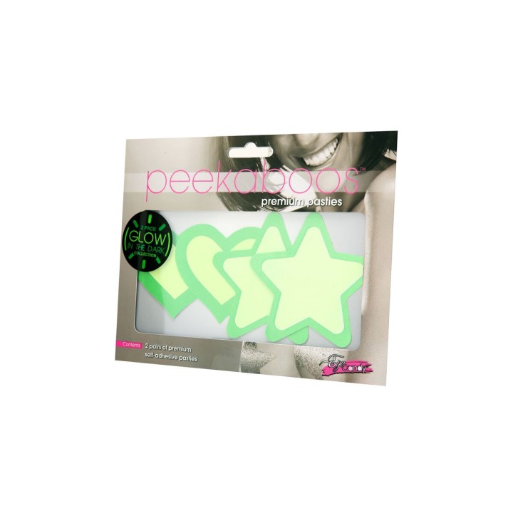 Nippel-Pads Peekaboo grün Einheitsgröße Herzen Sterne