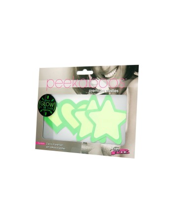 Nippel-Pads Peekaboo grün Einheitsgröße Herzen Sterne