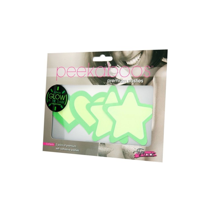 Nipple cover Peekaboo Grøn Onesize Hjerter Stjerner