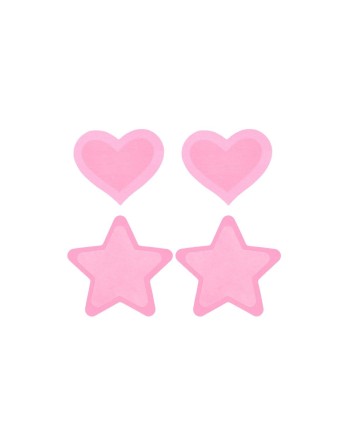 Nippel-Pads Peekaboo Rosa Einheitsgröße Herzen Sterne