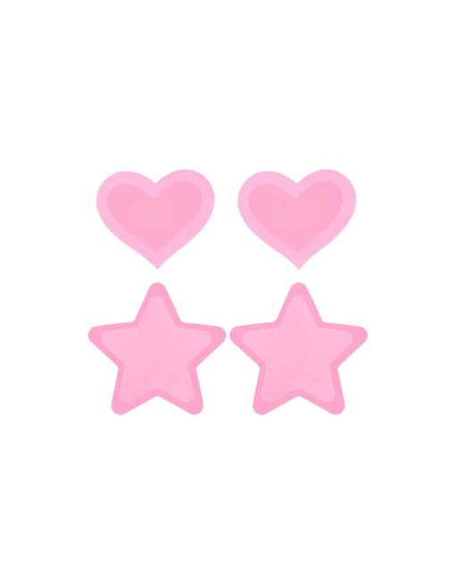 Protège-mamelons Peekaboo Rose Taille unique Coeurs Etoiles