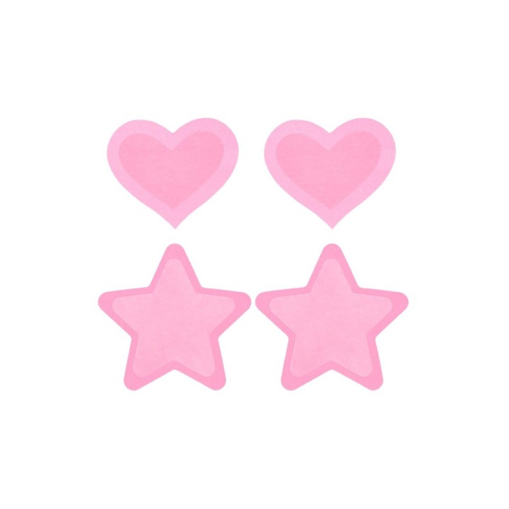 Nipple cover Peekaboo Pink Onesize Hjerter Stjerner