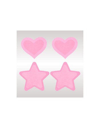 Protège-mamelons Peekaboo Rose Taille unique Coeurs Etoiles