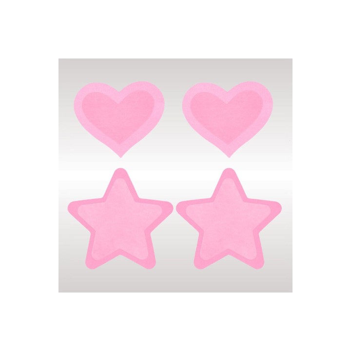 Nipple cover Peekaboo Pink Onesize Hjerter Stjerner