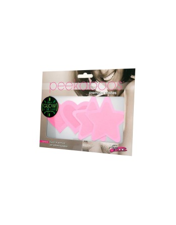 Protège-mamelons Peekaboo Rose Taille unique Coeurs Etoiles