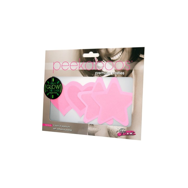 Nippel-Pads Peekaboo Rosa Einheitsgröße Herzen Sterne