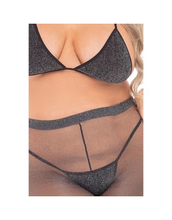Ensemble de Lingerie Pink Lipstick Noir (XL)
