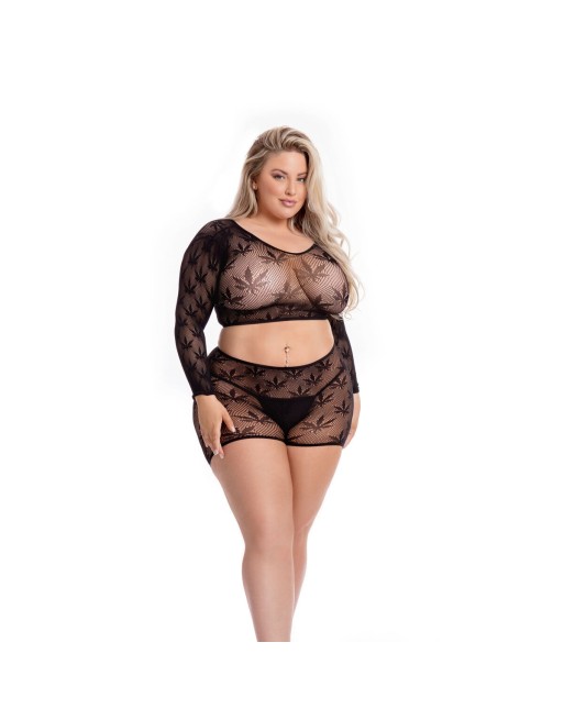 Ensemble de Lingerie Pink Lipstick Noir (L)