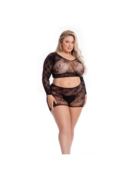 Ensemble de Lingerie Pink Lipstick Noir (L)