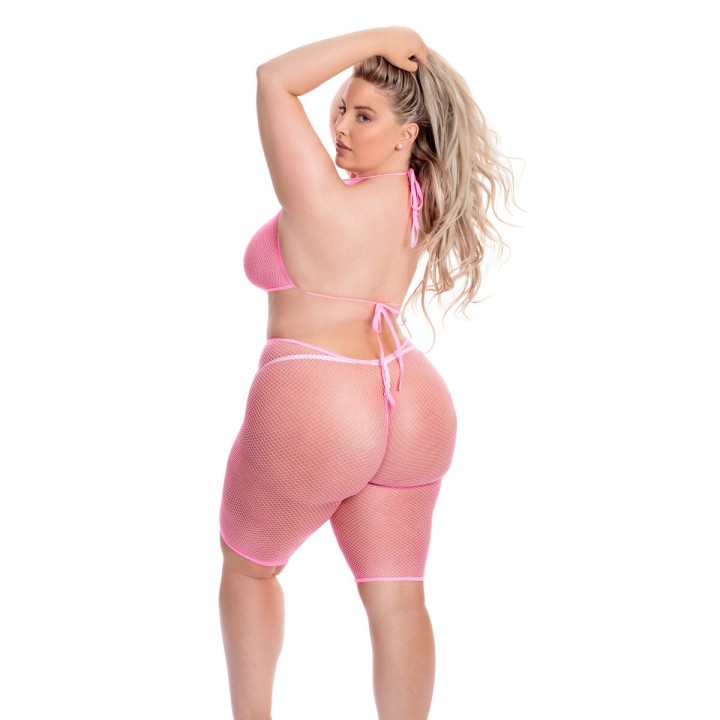 Ensemble de Lingerie Pink Lipstick Rose (XL)