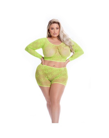 Underwear Set Pink Lipstick Green (L)