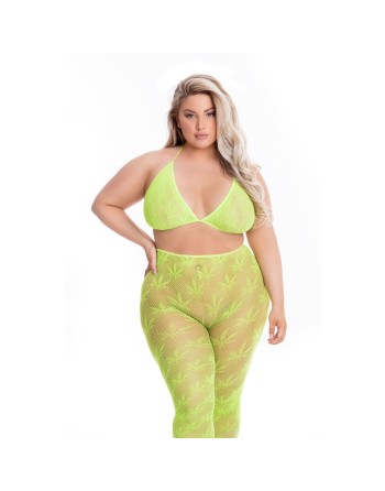 Ensemble de Lingerie Pink Lipstick Vert (XL)