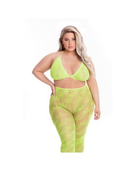 Ensemble de Lingerie Pink Lipstick Vert (XL)