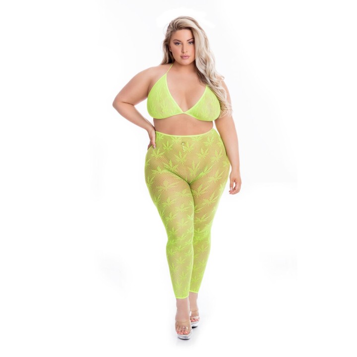 Conjunto de Lencería Pink Lipstick Verde (XL)