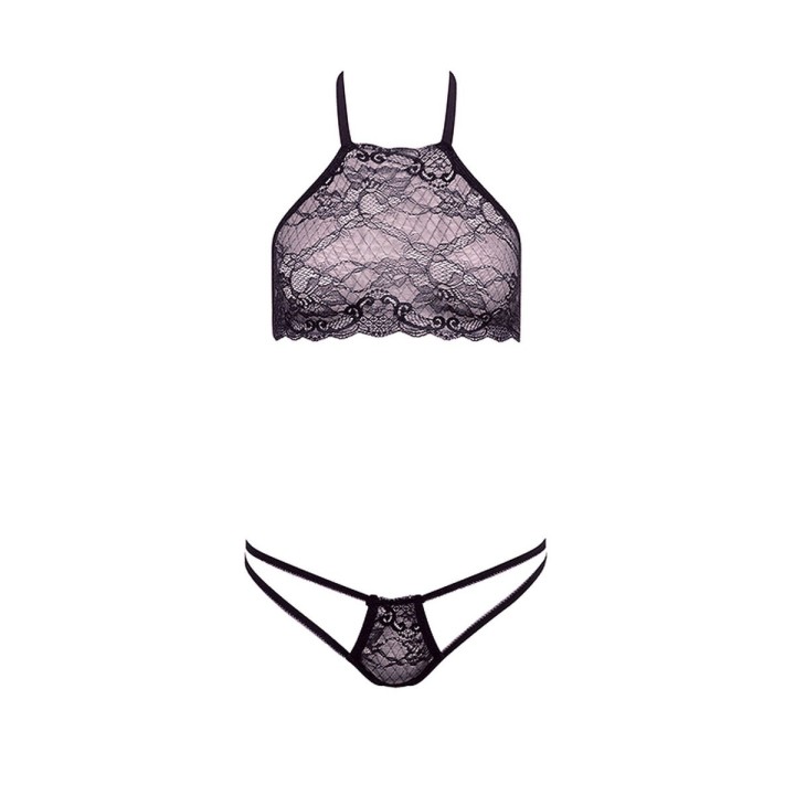 Set di Lingerie Barely Bare Nero Taglia unica