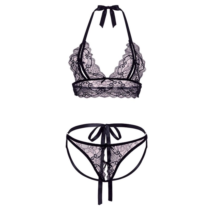 Undertøj Sæt Barely Bare Sort (Onesize)