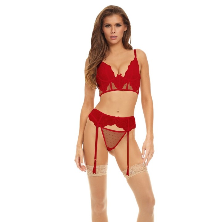 Unterwäsche-Set Bombshell Boudoir Rot (M)
