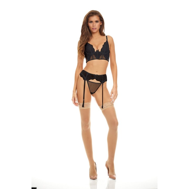 Undertøj Sæt Bombshell Boudoir Sort (S)