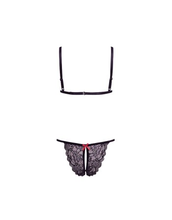 Ensemble de Lingerie Barely Bare Noir (Taille unique)