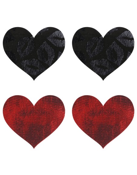 Protège-mamelons Peekaboo Noir Taille unique Coeurs