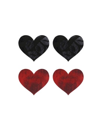 Nippel-Pads Peekaboo Schwarz Einheitsgröße Herzen