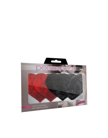 Protège-mamelons Peekaboo Noir Taille unique Coeurs