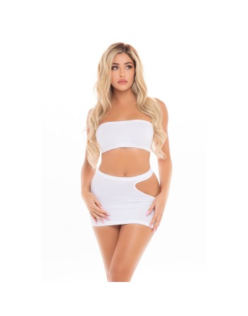 Conjunto de Lencería Pink Lipstick Blanco (Talla única)