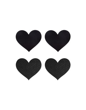 Protège-mamelons Peekaboo Noir Taille unique Coeurs