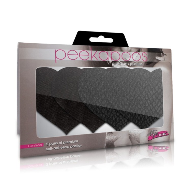 Protège-mamelons Peekaboo Noir Taille unique Coeurs