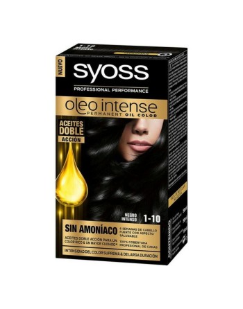 Teinture permanente   Syoss Olio Intense Sans ammoniaque Nº 1,10 Noir Intense