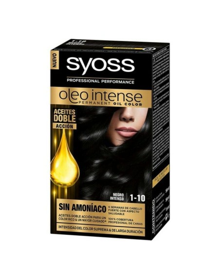 Permanent Dye   Syoss Olio Intense Ammonia-free Nº 1,10 Black Intense