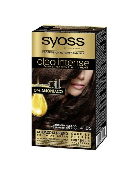 Permanent Farve   Syoss Olio Intense Uden ammoniak Nº 4,86 Is kastanje