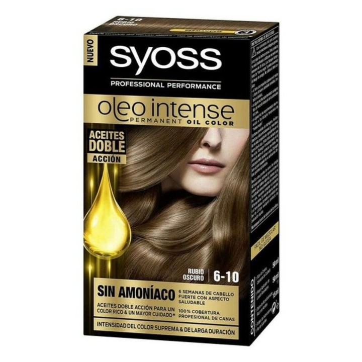 Permanent Farve   Syoss Olio Intense Uden ammoniak Nº 6,10 Mørk Blond