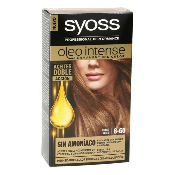 Permanent Farve   Syoss Olio Intense Uden ammoniak Nº 8,60 Honning blond