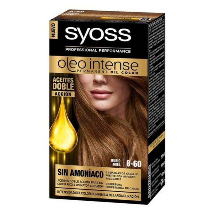 Permanent Farve   Syoss Olio Intense Uden ammoniak Nº 8,60 Honning blond
