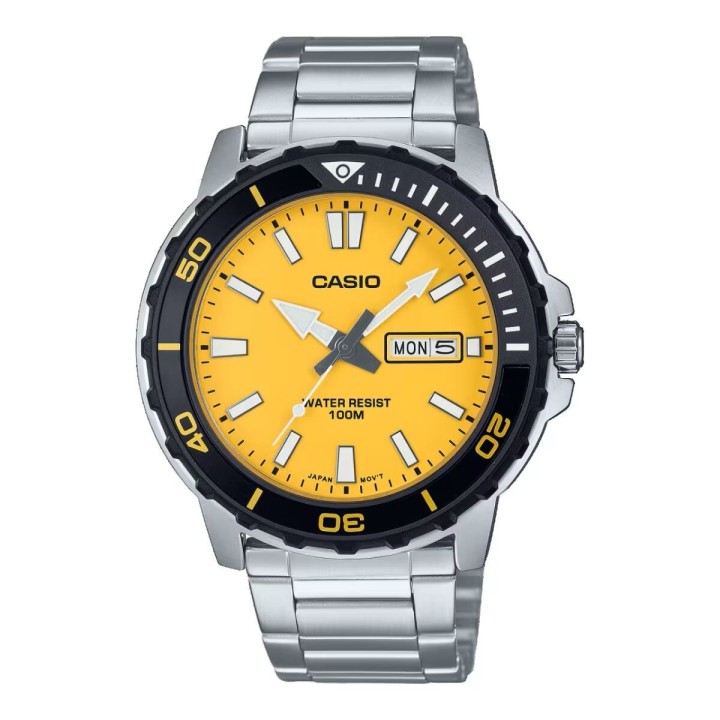 Herreur Casio DIVER Gul Sølvfarvet